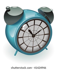Retro-styled alarm clock. Vector illustration.