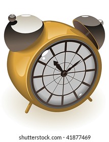 Retro-styled alarm clock. Vector illustration.
