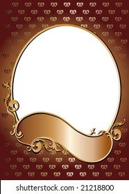 retro-styled frame on brown background