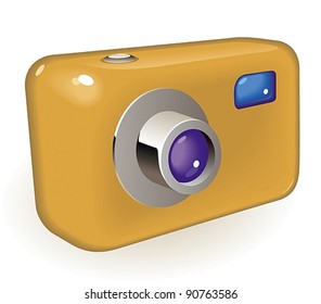 Retro-styled photo camera. Vector illustration.