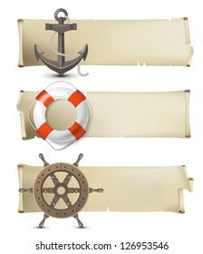 Retro-styled sea banners