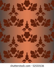 Retro-styled seamless pattern on brown background.