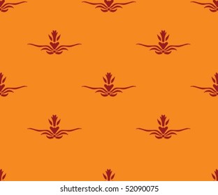 Retro-styled seamless pattern on yellow background.