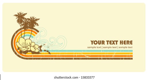 retro-styled summer- or surf-banner with copy space for your text