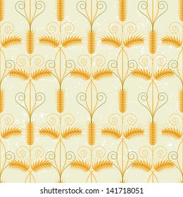 Retro-styled wheat seamless