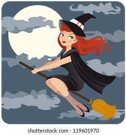 retro-styled witch