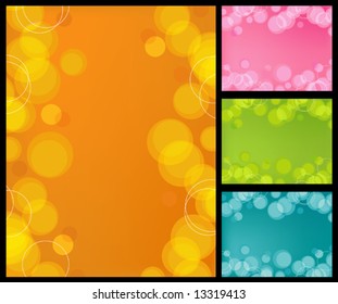 Retro-stylized bubbles background in 4 colors