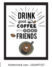 Retro-vintage coffee quote for print 