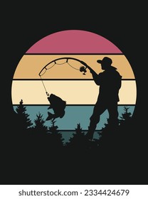 Retro-Vintage Custom Fishing T-shirt Design