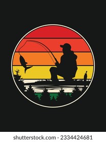 Retro-Vintage Custom Fishing T-shirt Design