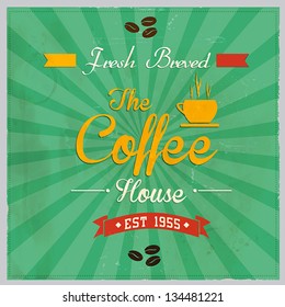 Retro-Vintage premium Coffee Background. Vector