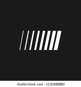 Retrowave aesthetics composition of shear stripes. Synthwave black and white shifted stripes 1980s style. Retrowave design element for poster, merch in vaporwave style. Vector illustration