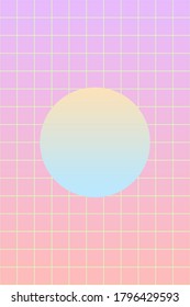 Retrowave poster backdrop template, synthpop vector art.