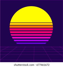 Retrowave Sun Background