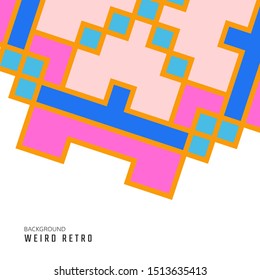 Retrowave vector card. Geometric psychedelic pattern. Retro poster.