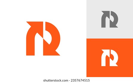 Retry or recycle icon letter R logo design