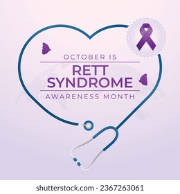 Rett Syndrome Awareness Month design template good for celebration usage. purple ribbon vector design. purple ribbon illustration. flat design. vector eps 10.