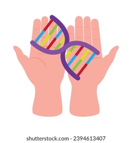 rett syndrome dna illustration on hands vector isolated