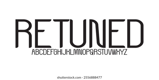 Retuned, Sport Modern Future bold Alphabet Font. Typography urban style fonts for technology, digital, movie logo bold style. vector illustration
