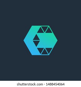 Reture Arrow hexagon abstract logo design. Arrow icon. Web, Digital, Marketing, Network icon. construction concept. -vector
