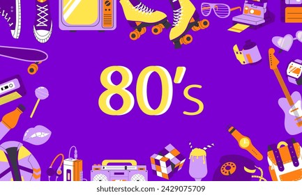 Return to the 80s. Retro background. Vector illustration