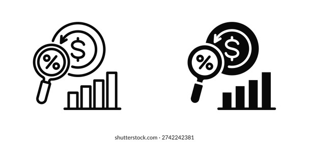 Return Analysis icon set with style outline and solid. vector simple elements for design dan presentation.