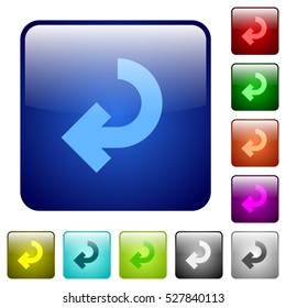 Return arrow color glass rounded square button set