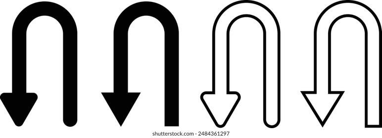 Return arrow or Go Back icon symbol. EPS Vector File