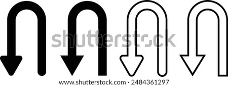 Return arrow or Go Back icon symbol. EPS Vector File