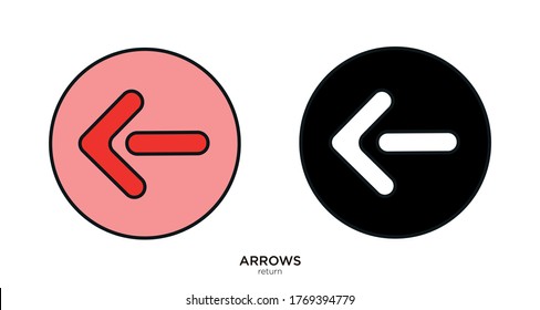 Return arrow vector illustration lineal color and filled design