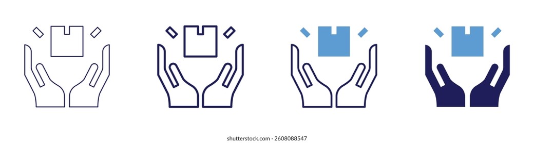 Return authorization icon in 4 different styles. Thin Line, Line, Bold Line, Duotone. Duotone style. Editable stroke.