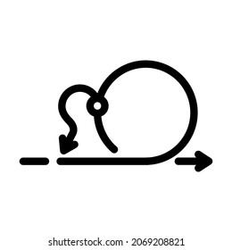 return back line icon vector. return back sign. isolated contour symbol black illustration