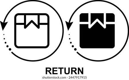 Return Black and White icon set. Editable Set of Delivery and Logistics web icons in line and fill style. High quality business icon set of Logistics