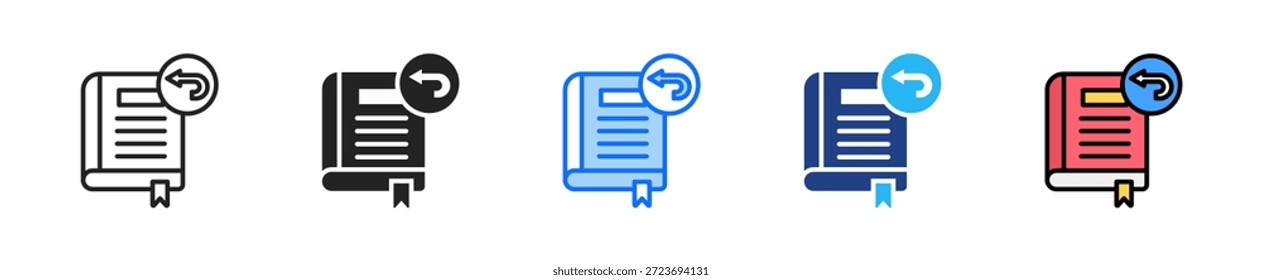 Return Book Icon Set Multiple Style Collection