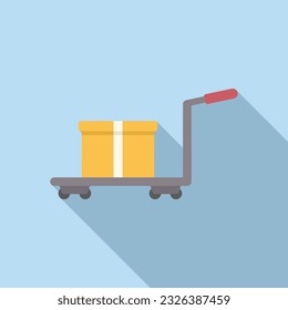 Return box cart icon flat vector. Parcel product. Business cargo