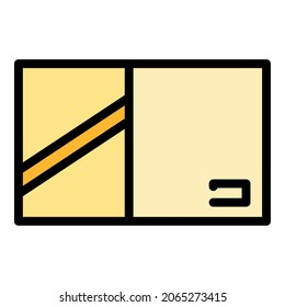 Return box icon. Outline return box vector icon color flat isolated