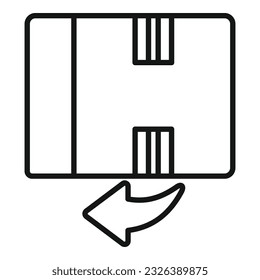 Return box icon outline vector. Cargo money. Parcel exchange