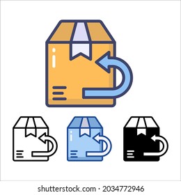 Return box icon symbol, Pictogram flat design for apps and websites, Isolated on white background, Vector illustration