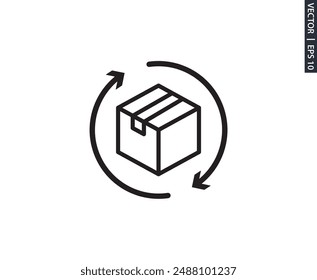 return box icon symbol vector design element logo template