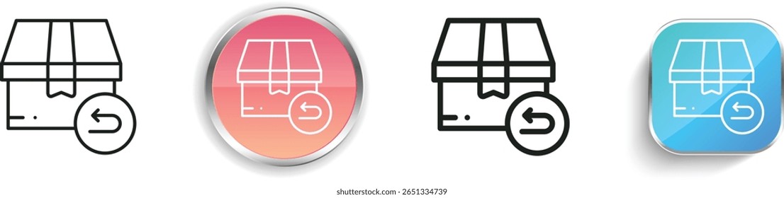 return box icon. Thin Linear, Regular and Button Style Design Isolated On White Background