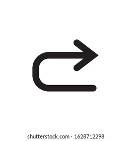Return button icon isolated,vector illustration