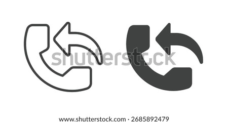 Return call Icon. Line and glyph solid icon