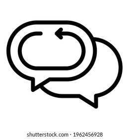 Return chat icon. Outline Return chat vector icon for web design isolated on white background