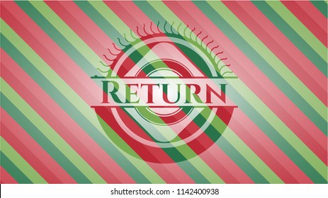 Return christmas colors style emblem.