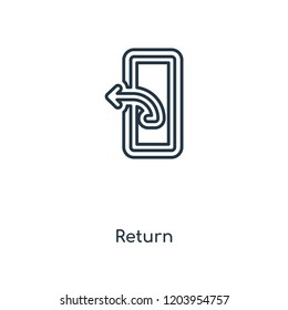 Return concept line icon. Linear Return concept outline symbol design. This simple element illustration can be used for web and mobile UI/UX.