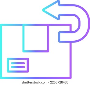 Return delivery service icon with blue gradient outline style. Shipping sign symbol. Related to order tracking, delivery home, warehouse, truck, scooter, courier and cargo icons. Vector illustration