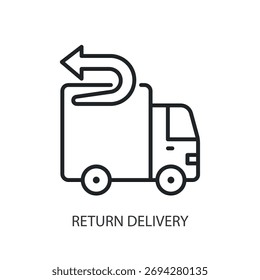 Ícones de vetor de linha fina de devolução.