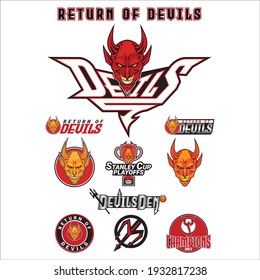 Return of Devils logo design combo pack template