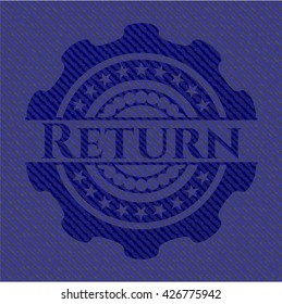 Return emblem with jean high quality background