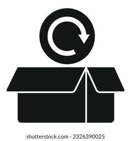 Return empty box icon simple vector. Parcel product. Secure store